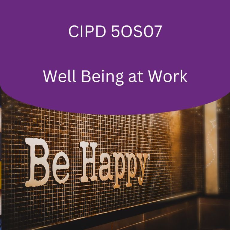 CIPD 5OS07 Well Being at Work - CIPD Assignment Examples